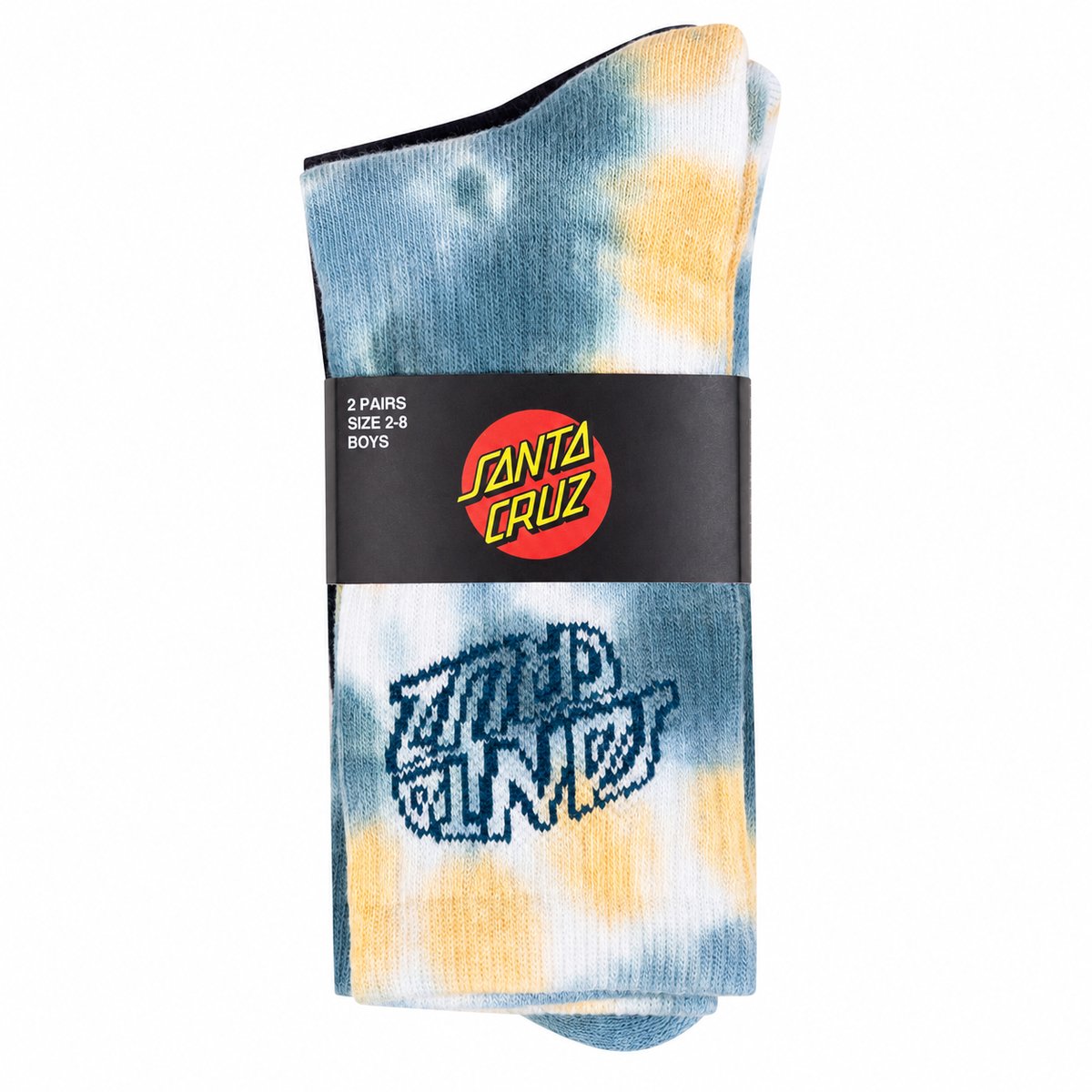Santa Cruz Malba Crash Stack Youth Crew Socks 2 Pack Teal Tie Dye/Black Tie Dye - pack