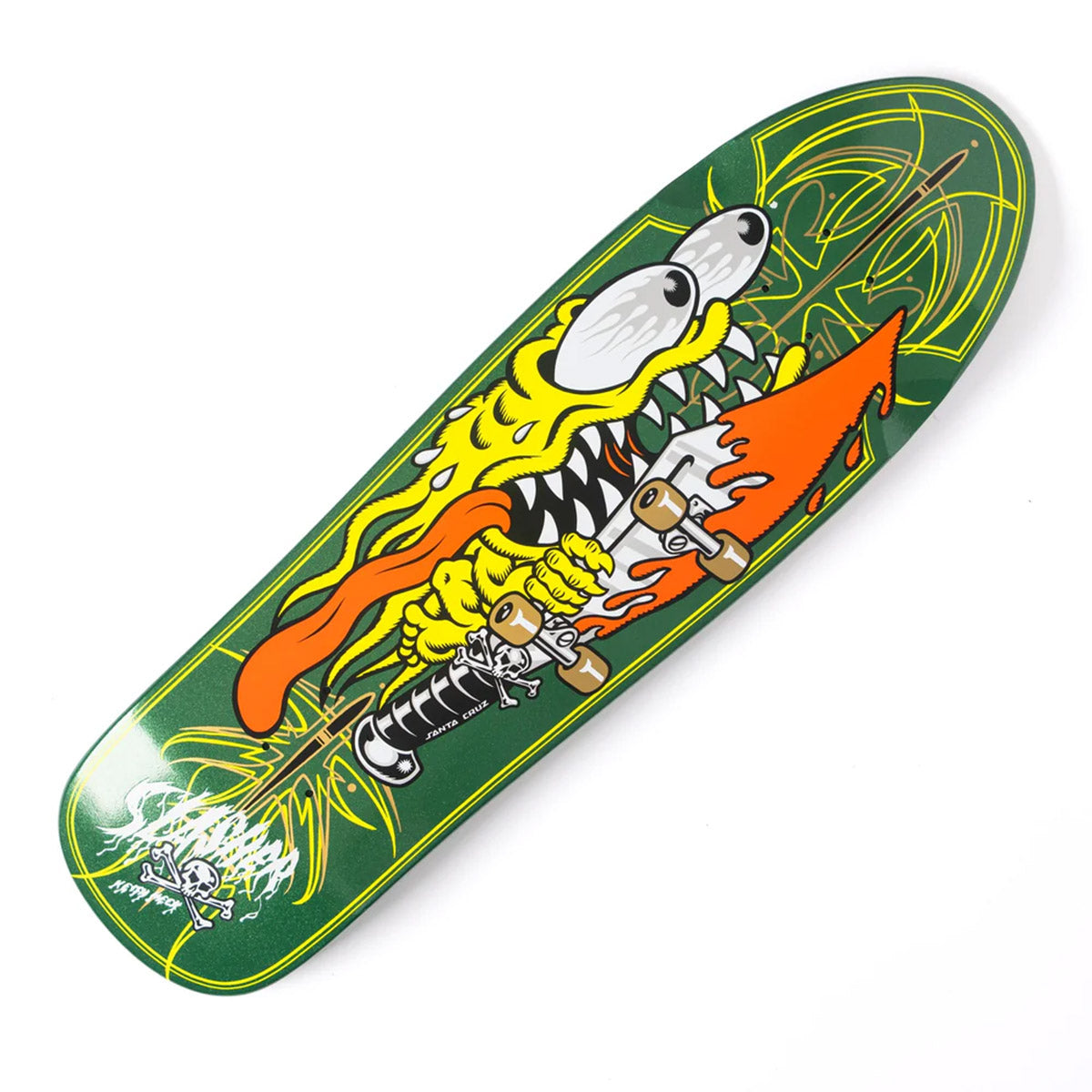 Santa Cruz - Keith Meek Pinstripe Slasher Green 9.23 Skateboard Deck.