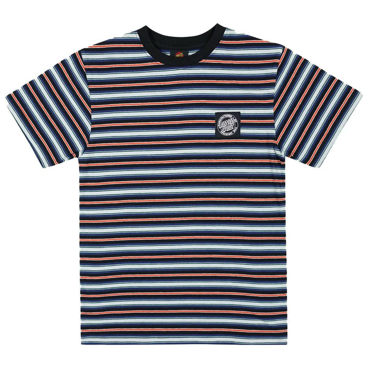 Santa Cruz - MFG Dot Patch Chest Youth Tee Multi Stripe.