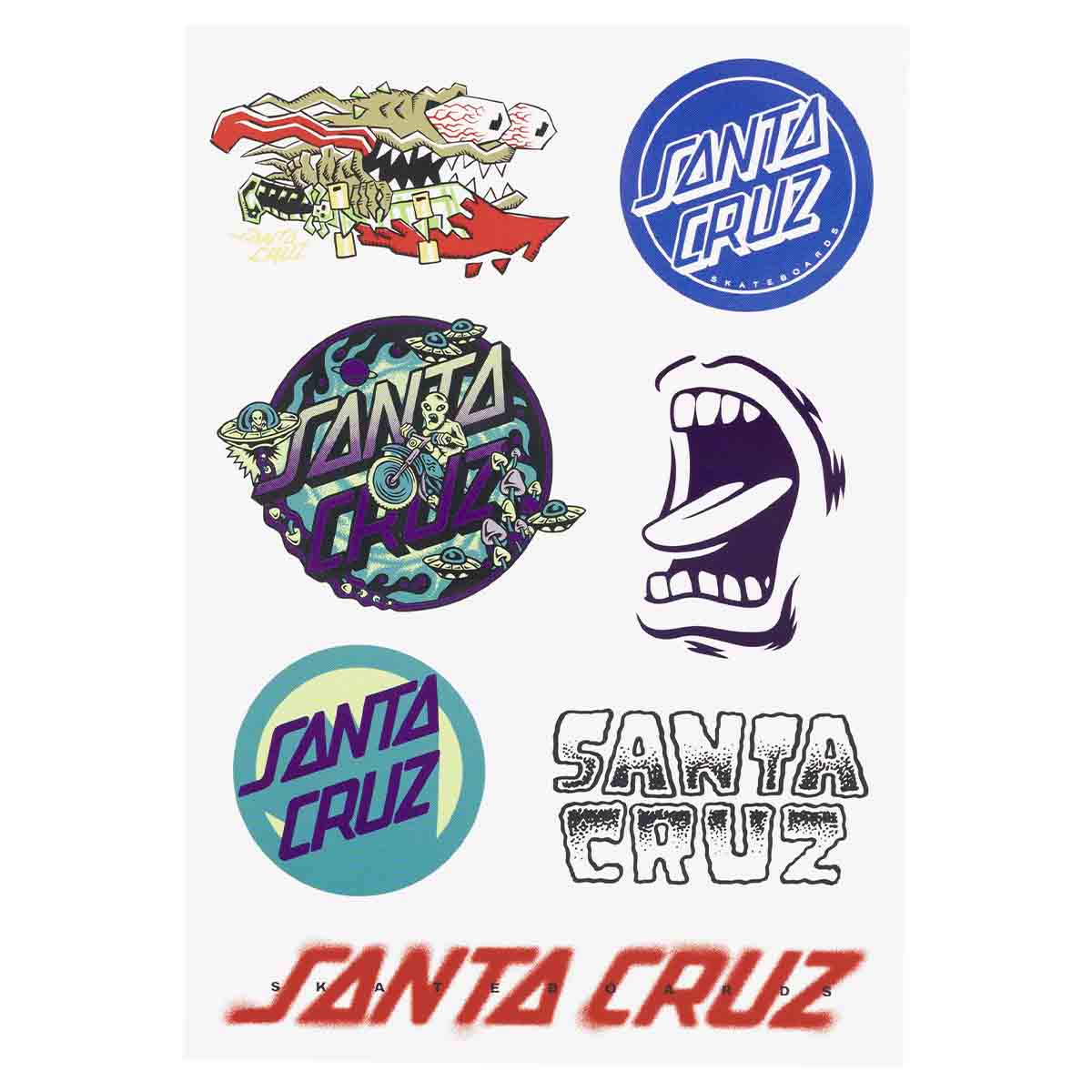 Santa Cruz Multi Logo Sticker Sheet
