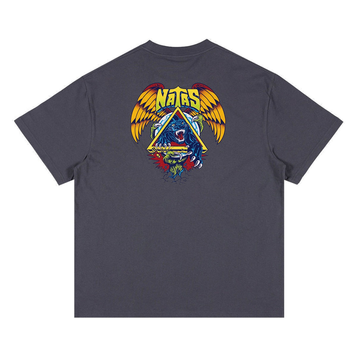Santa Cruz - Natas SC Panther Tee Dark Grey - back view