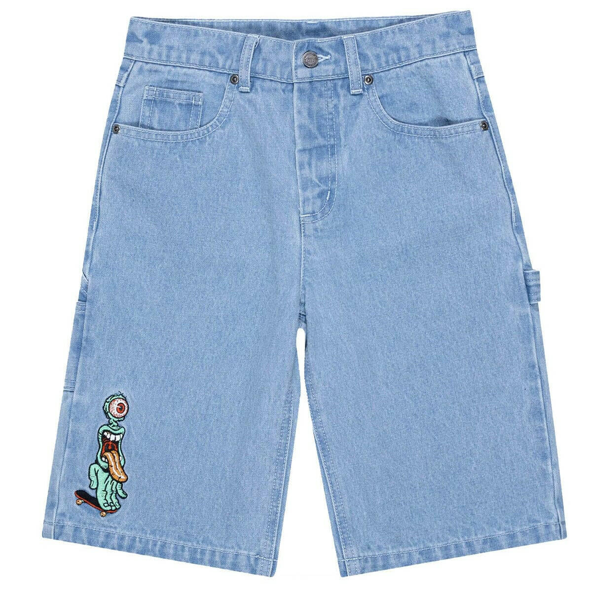 Santa Cruz - Opus Grip Dot Youth Carpenter Shorts Bleached Denim.