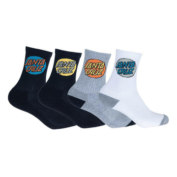 Santa Cruz - Other Dot Crew 4 Pack Youth Socks.