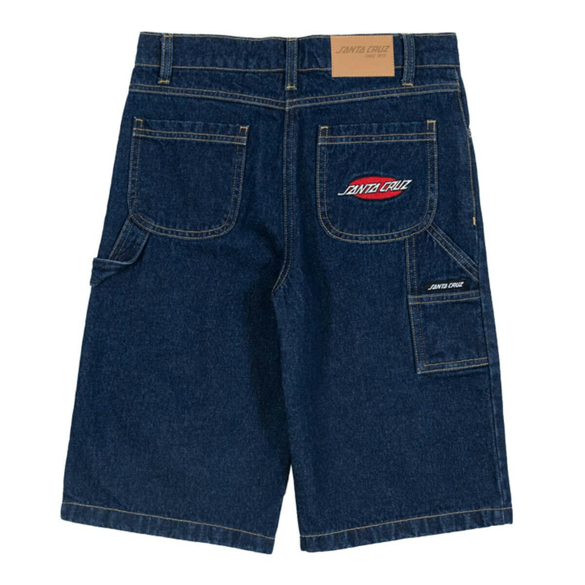 Santa Cruz - Oval Strip Youth Carpenter Shorts Dark Indigo.