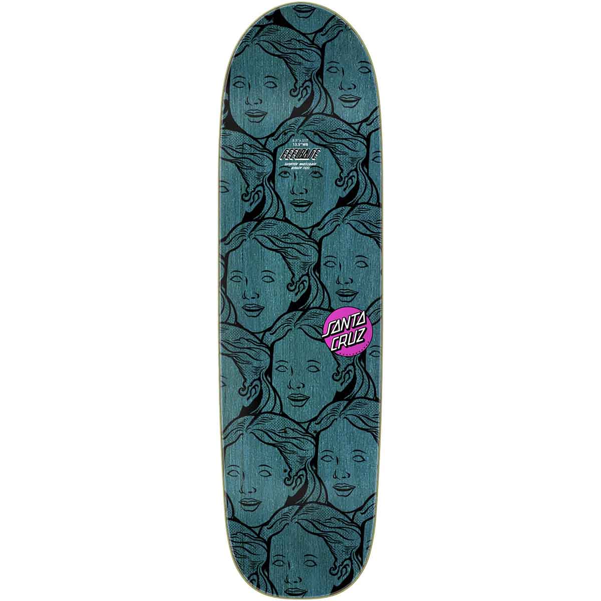 Santa Cruz Possessed Head FeelBase 8.5 Skateboard Deck Top