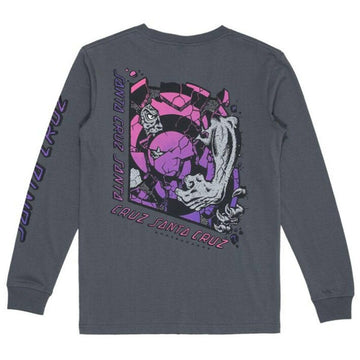 Santa Cruz - OS Roskopp Break Centre Youth L/S Tee Charcoal.