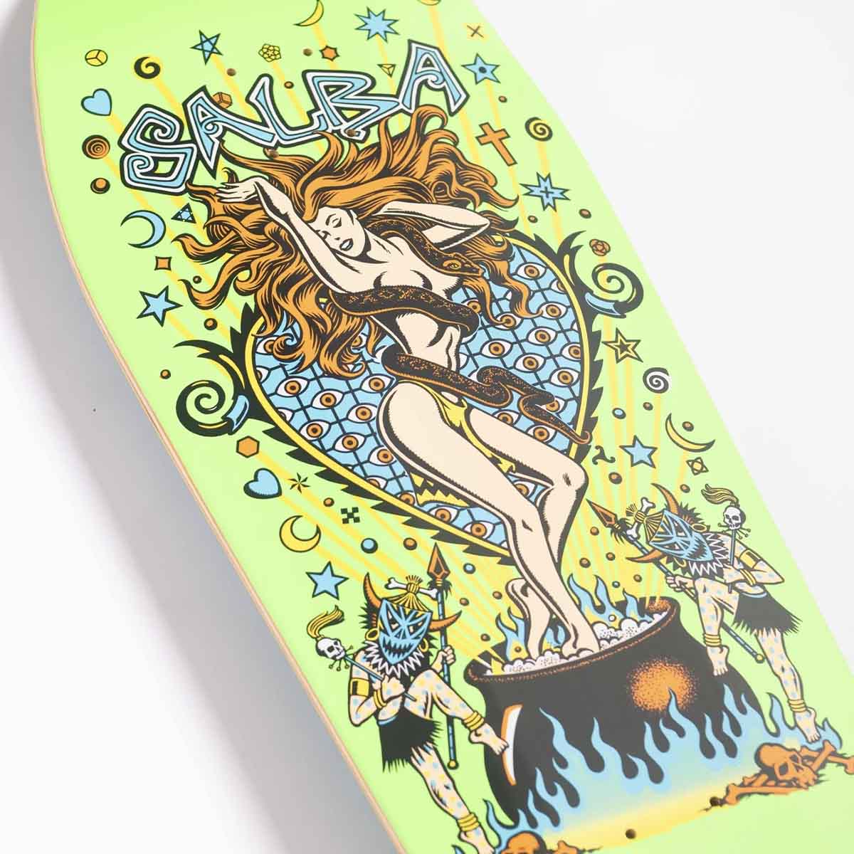 Santa Cruz Salba Witch Doctor Green 10.4 Reissue Skateboard Deck Detail