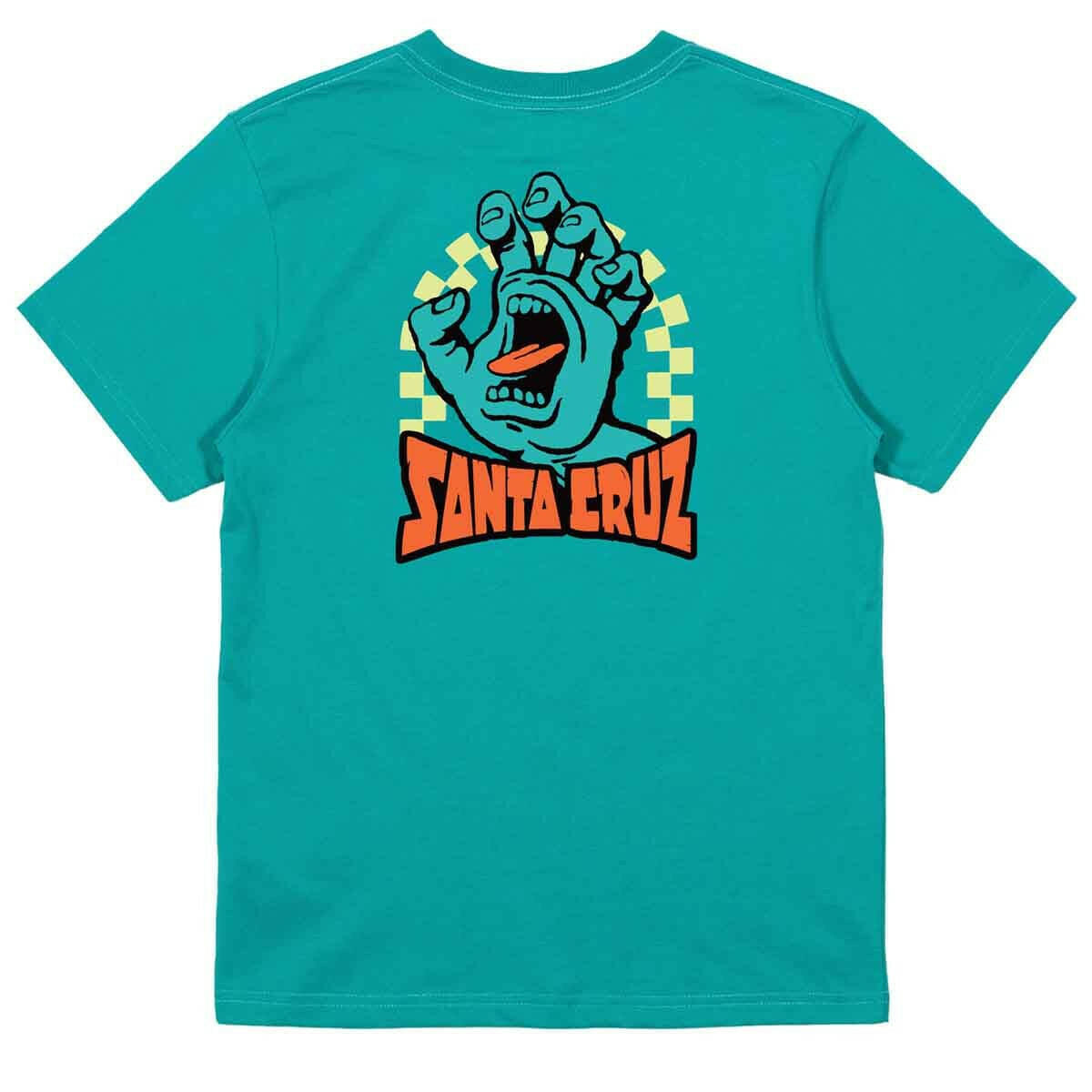 Santa Cruz - SC Arch Check Hand Youth Tee Teal.
