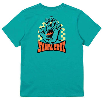 Santa Cruz - SC Arch Check Hand Youth Tee Teal.