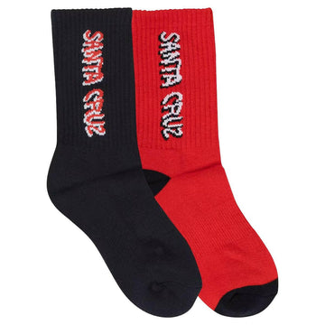 Santa Cruz - Screaming Wave Strip 2 Pack Youth Socks.