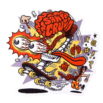 Santa Cruz - Skate Brain 3" Sticker.