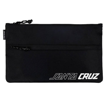 Santa Cruz Solid Half Strip Dual Zip Pencil Case Black