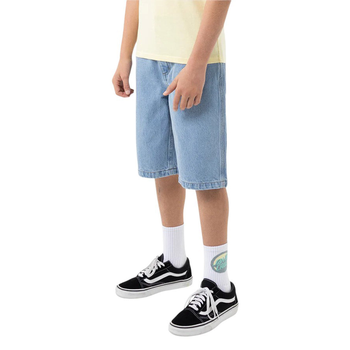 Santa Cruz - Space Rocket Stack Youth Shorts Mid Blue.