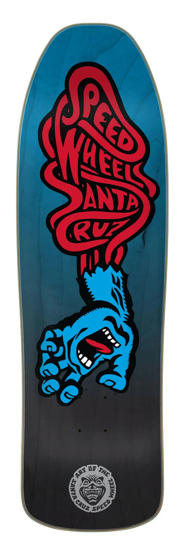 Santa Cruz - Speed Wheels Vein Hand Black/Blue 9.35 Skateboard Deck.
