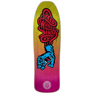 Santa Cruz - Speed Wheels Vein Hand Pink/Yellow 9.35 Skateboard Deck.