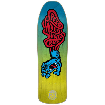 Santa Cruz - Speed Wheels Vein Hand Yellow/Blue 9.35 Skateboard Deck.
