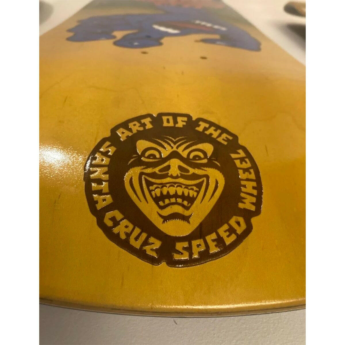 Santa Cruz - Speed Wheels Vein Hand Yellow/Blue 9.35 Skateboard Deck.