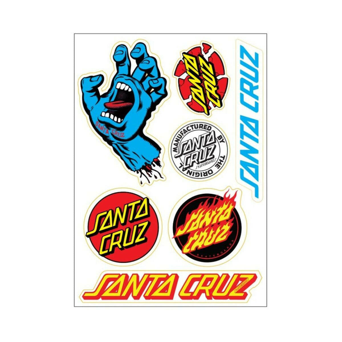 Santa Cruz - Screaming Hand Multi Sticker Sheet.