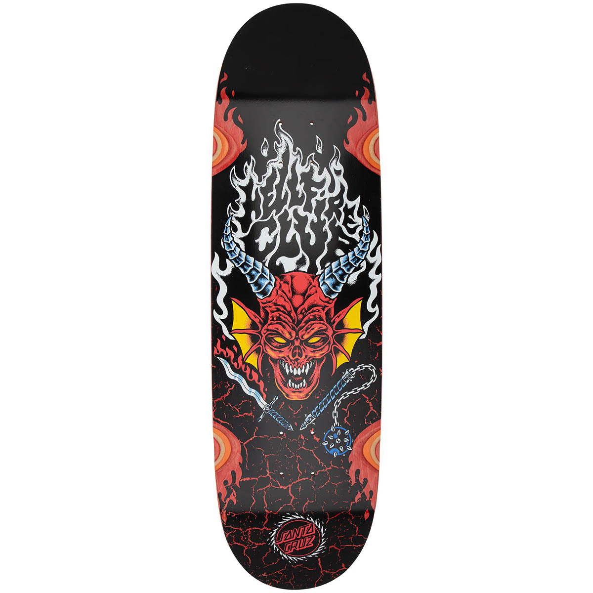 Santa Cruz X Stranger Things Hellfire Club Flames 9.0 Skateboard Deck