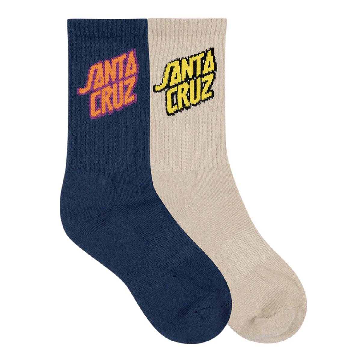 Santa Cruz Summer 76 Stack Youth Socks Dark Blue/Natural