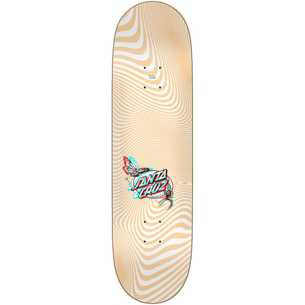 Santa Cruz - Jake Wooten Unwound Anaglyph 8.5 Skateboard Deck.