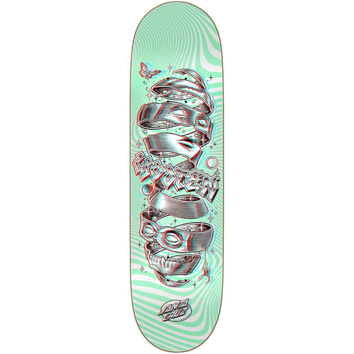 Santa Cruz - Jake Wooten Unwound Anaglyph 8.5 Skateboard Deck.