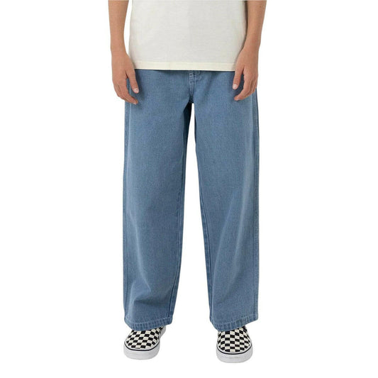 Santa Cruz - Yelling Stack Youth Baggy Jeans Mid Blue Denim.