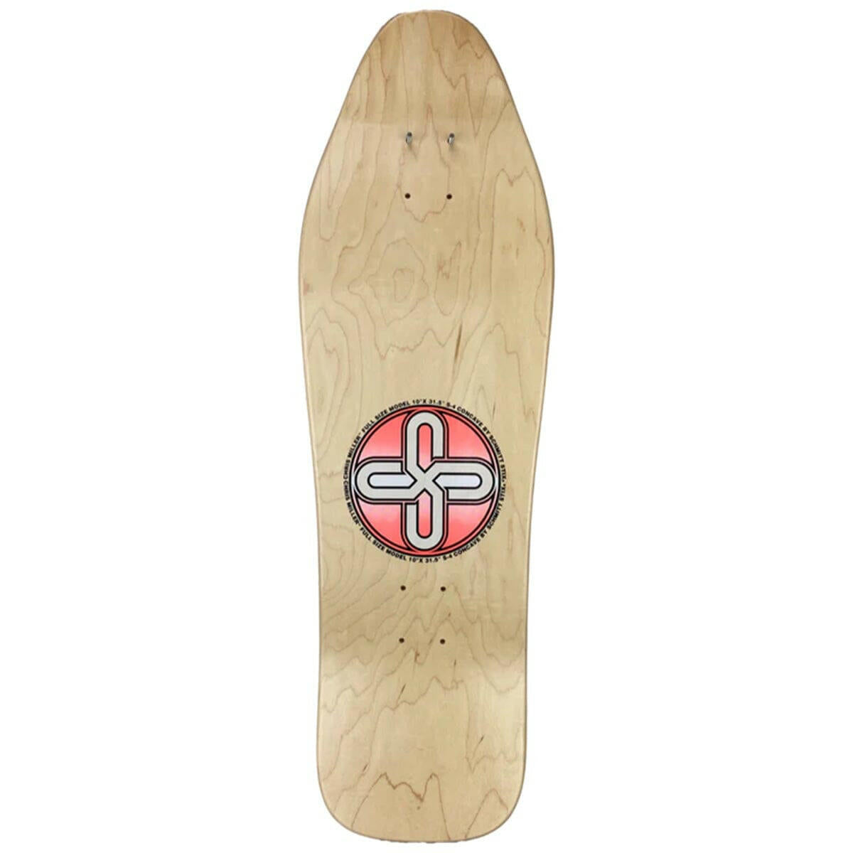 Schmitt Stix - Chris Miller III Bird In Mouth Natural 10.0 Reissue Skateboard Deck.