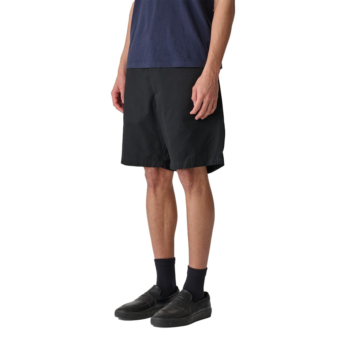 S/Double Classic Cut Chino Shorts Black Front Model