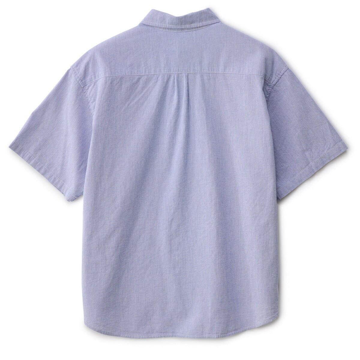 S/Double - Classic Oxford S/S Shirt Navy Stripe.