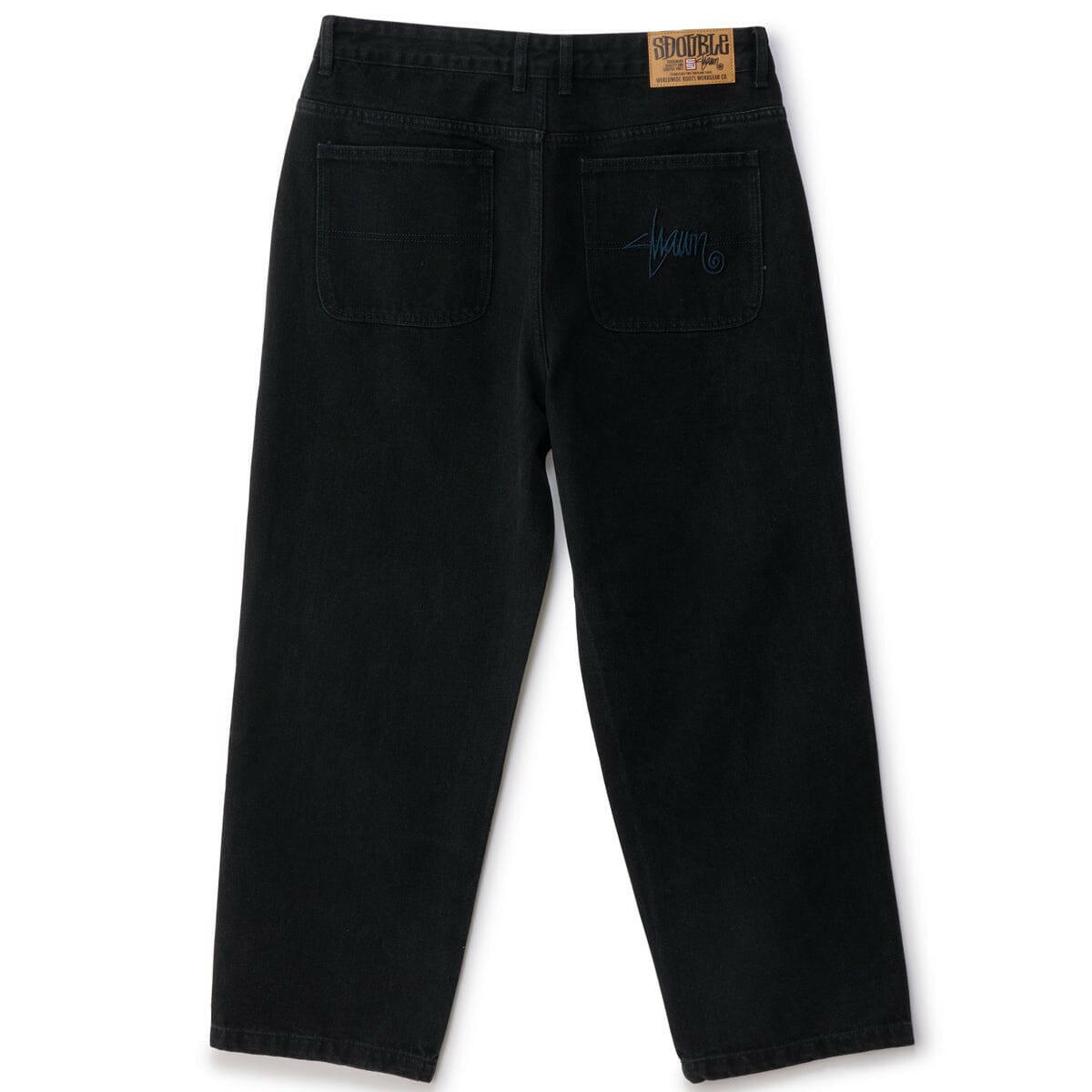 S/Double - Emb Denim Standard Jeans Black Wash.