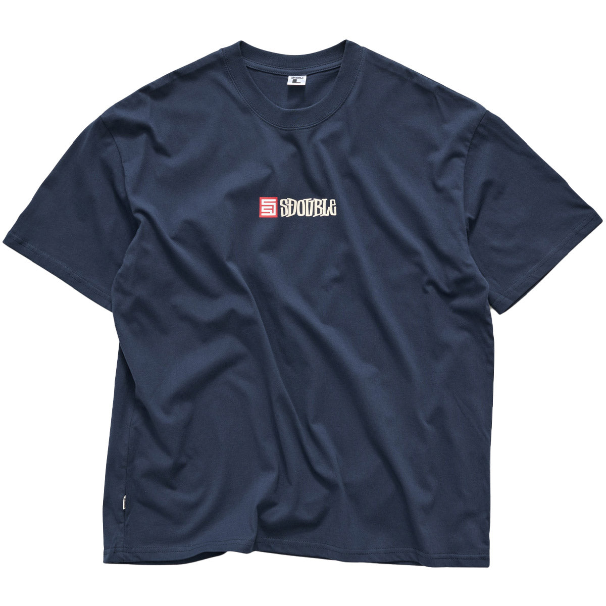 S/Double S Cube Mid Block Tee Navy Front