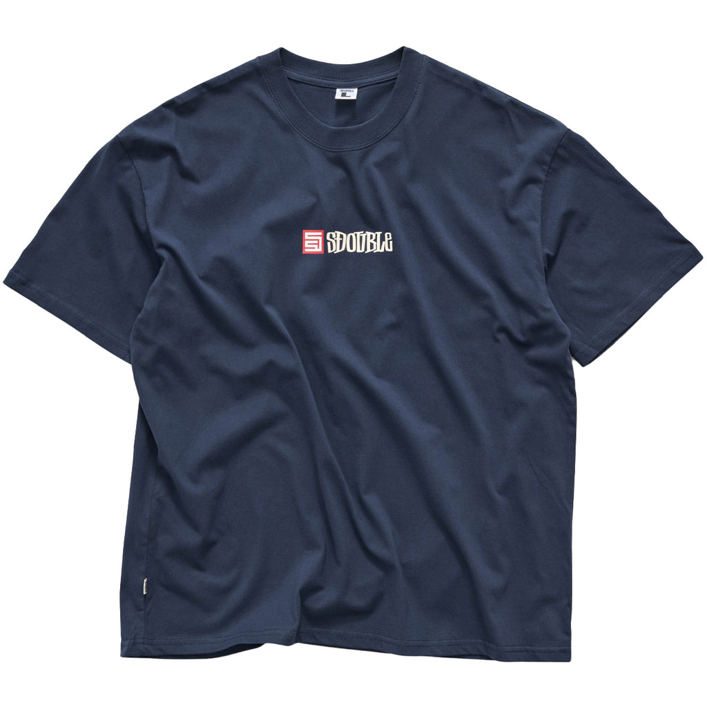 S/Double S Cube Mid Block Tee Navy