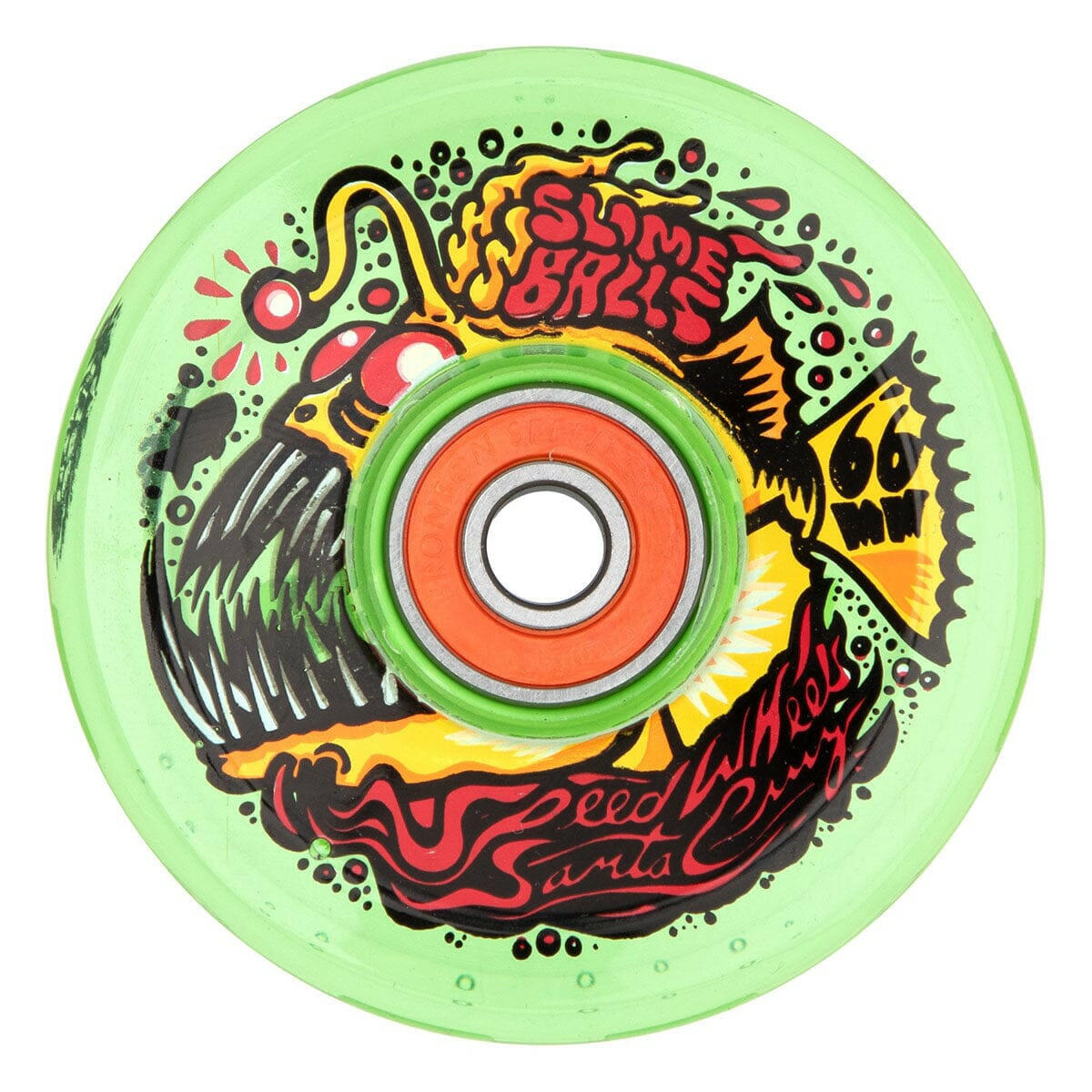 Slime Balls - Angler Light Ups OG Slime 66MM 78A Skateboard Wheels.