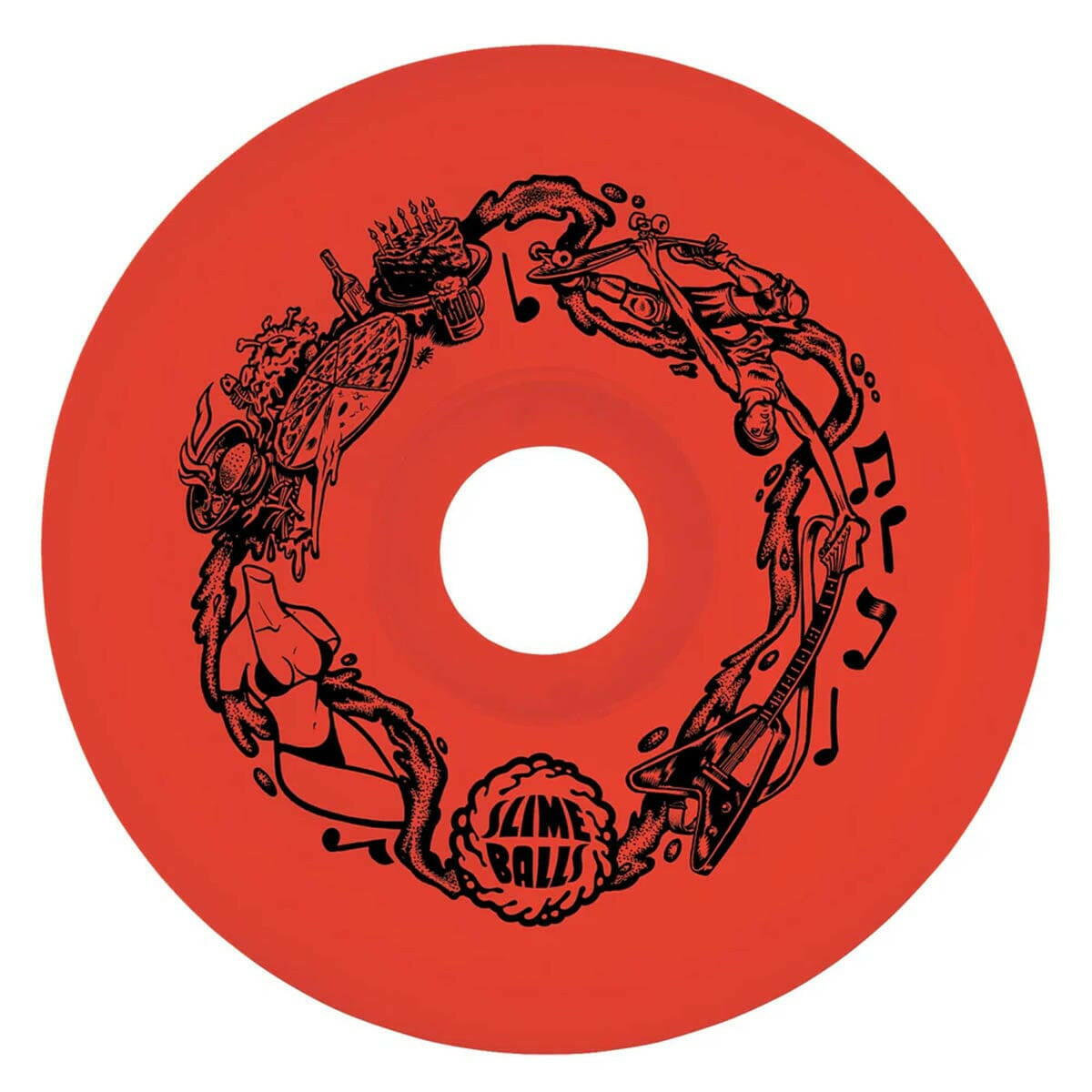 Slime Balls - Big Balls Red Reissue 65MM 97A Skateboard Wheels.