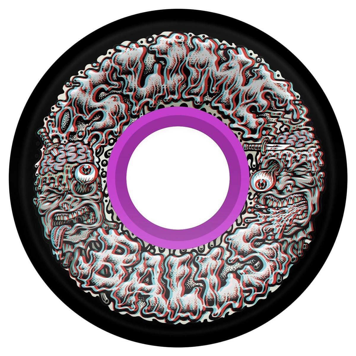 Slime Balls - Brain Busters 3D OG Slime Black 54.5MM 78A Skateboard Wheels.