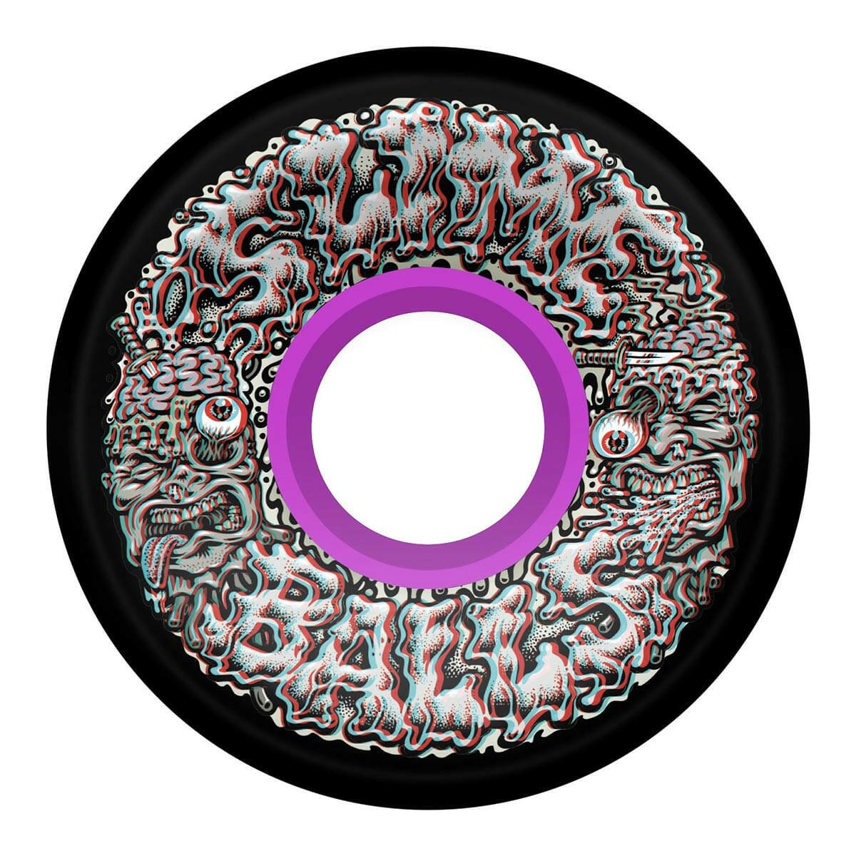 Slime Balls - Brain Busters 3D OG Slime Black 60MM 78A Skateboard Wheels.