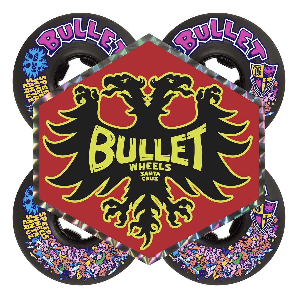 Slime Balls Bullet Riot Black Vomits 60MM 97A Skateboard Wheels