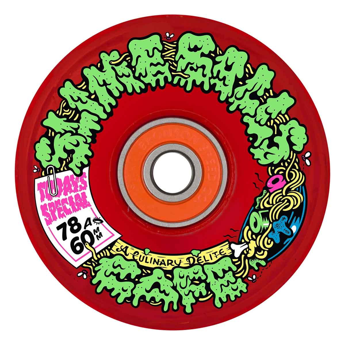 Slime Balls Cafe Light Ups Red 60MM 78A Skateboard Wheels