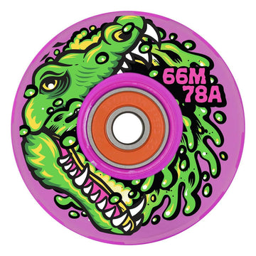 Slime Balls - Gator Swamp Spew Light Ups OG Slime Pink 66MM 78A Skateboard Wheels.