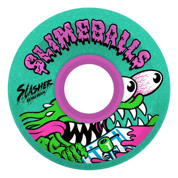 Slime Balls - Meek Slasher OG Slime Green Glitter 60MM 78A Skateboard Wheels.