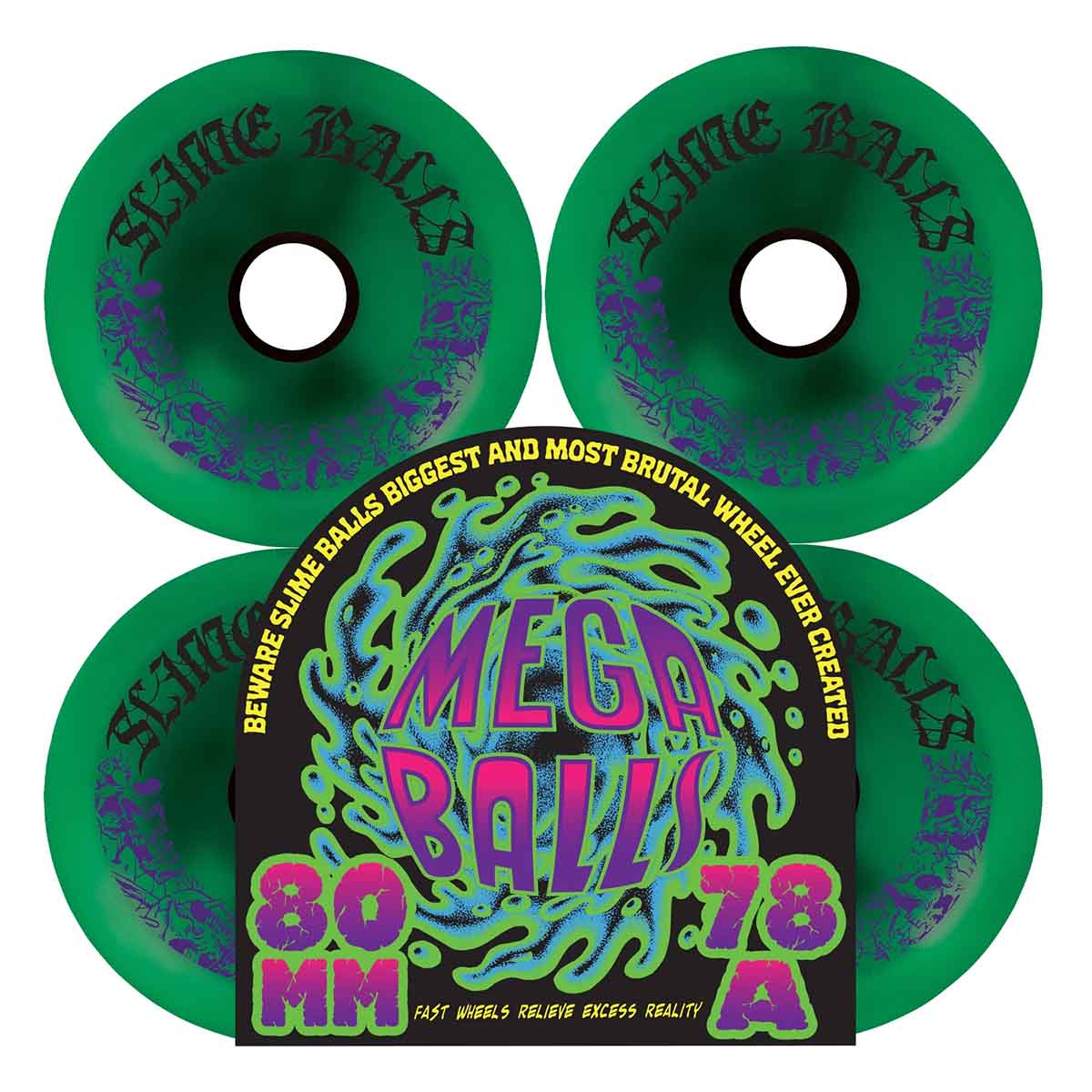 Slime Balls Mega Balls 80MM 78A Skateboard Wheels Packaging