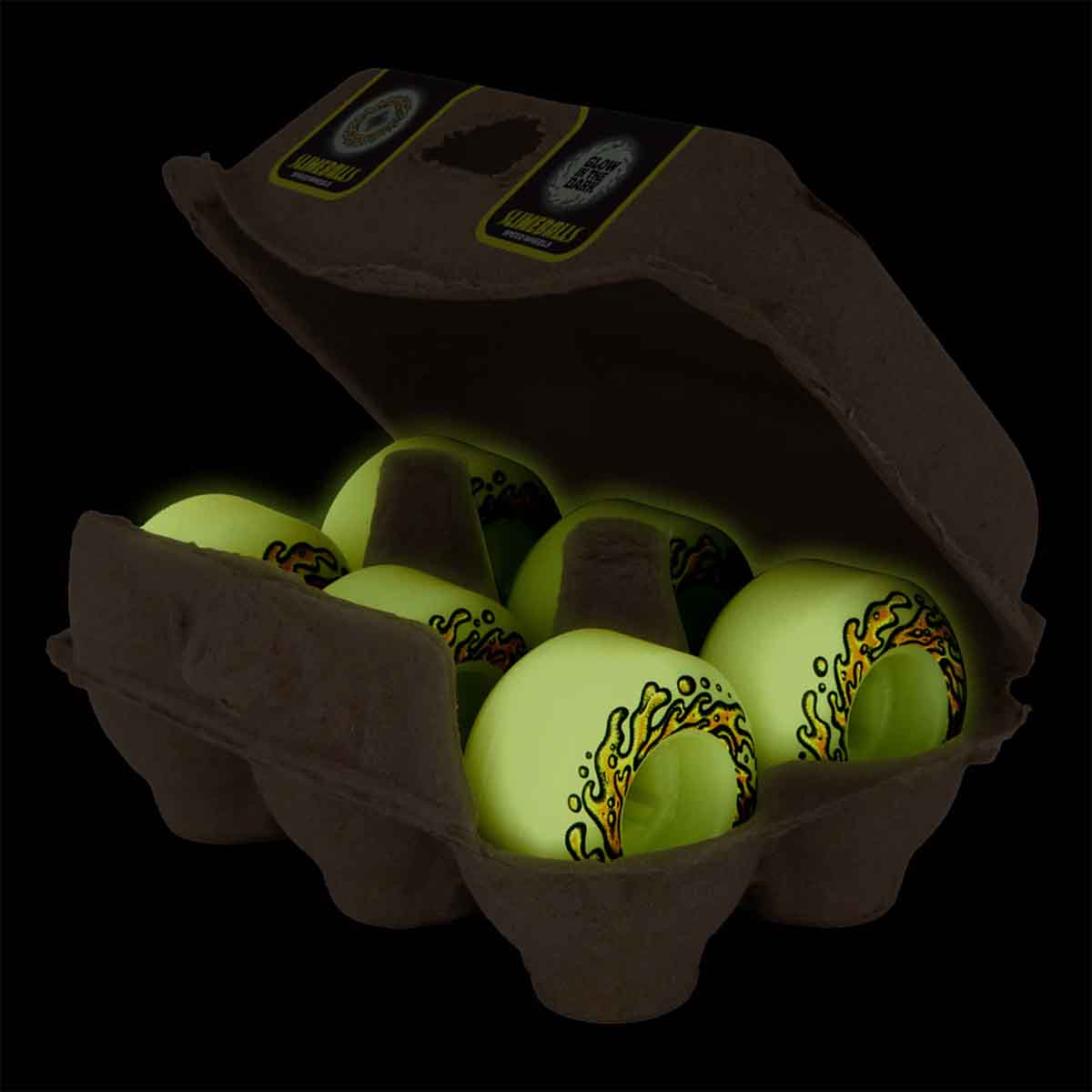 Slime Balls OG Eggs Mini Chubbies Glow 45MM 99A Skateboard Wheels Glow