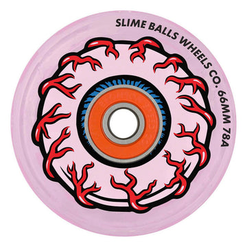 Slime Balls - Light Ups Pink Eyes 66MM 78A Skateboard Wheels.