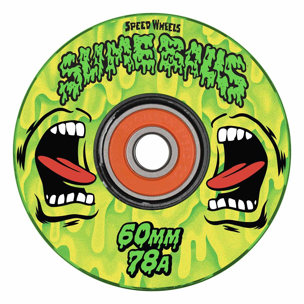 Slime Balls - Screaming Slime Light Ups 60MM 78A Skateboard Wheels.