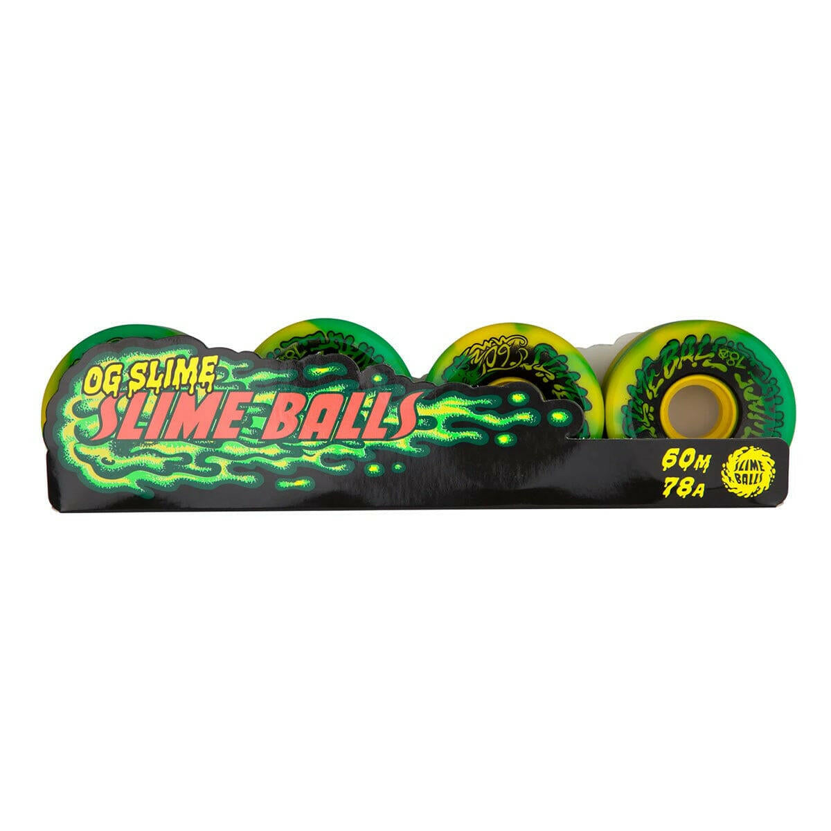 Slime Balls - Spewags OG Slime Green Yellow Swirl 60MM 78A Skateboard Wheels.