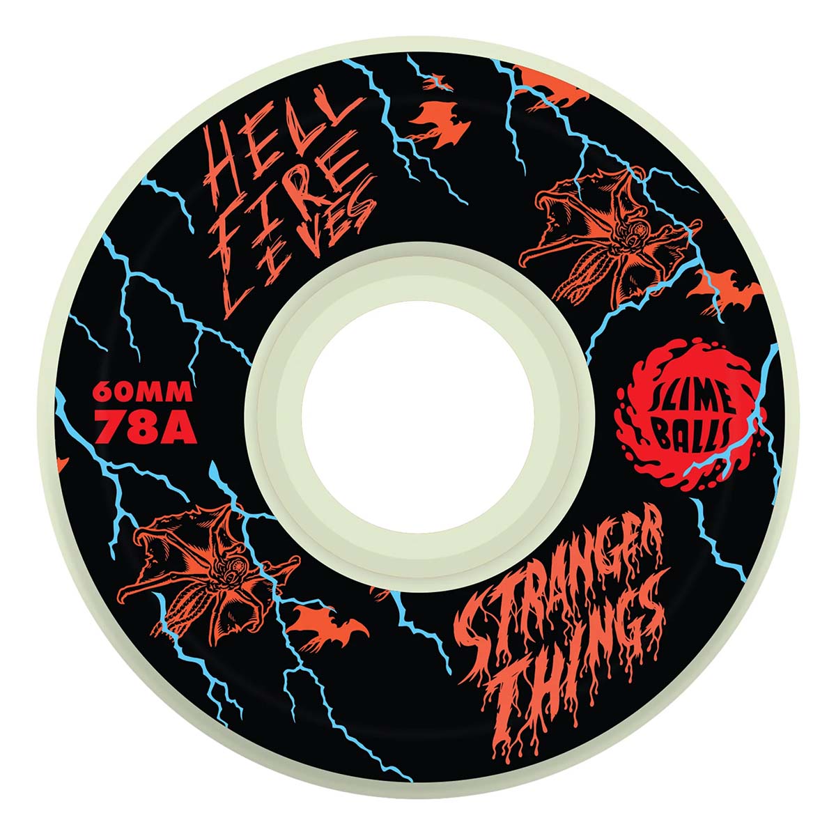 Slime Balls X Stranger Things Meek Slasher Eddie OG Slime GITD 60MM 78A Skateboard Wheels