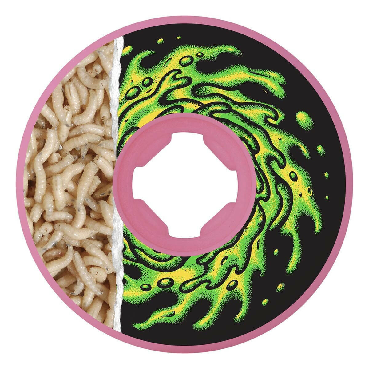 Slime Balls - Tear Away Maggots Neon Pink Hardline 54MM 97A Skateboard Wheels.