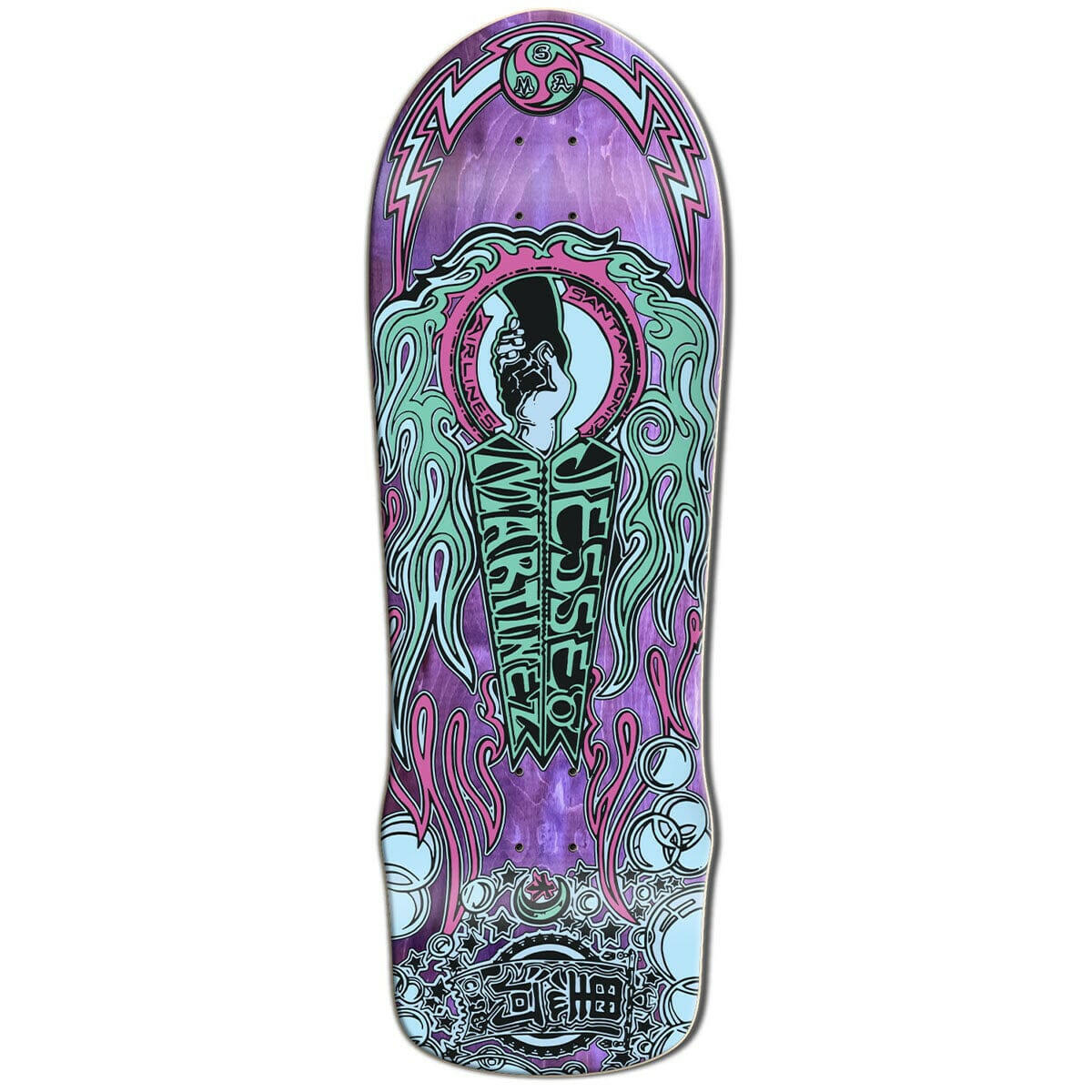 SMA - Jesse Martinez Handshake Purple 10.0 Reissue Skateboard Deck.