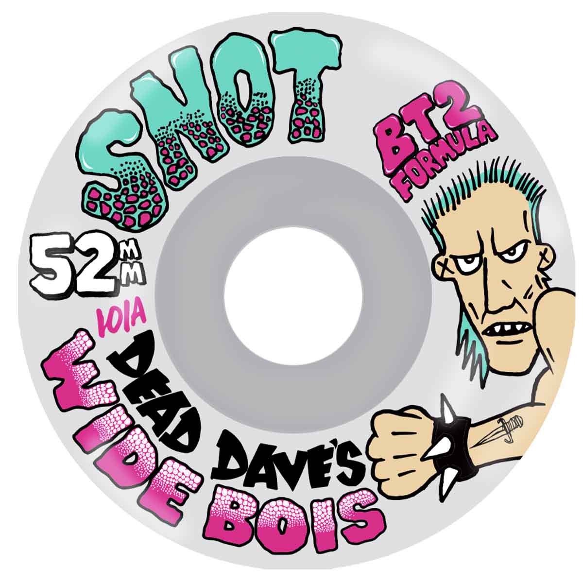 Snot Dead Dave Wide Boys Clear BT2 52MM 101A Skateboard Wheels